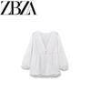 Jnleaog New Fall Women's Clothing Fashion French Fashion Vertical Lace Embroider Decorative Shirt 2298096