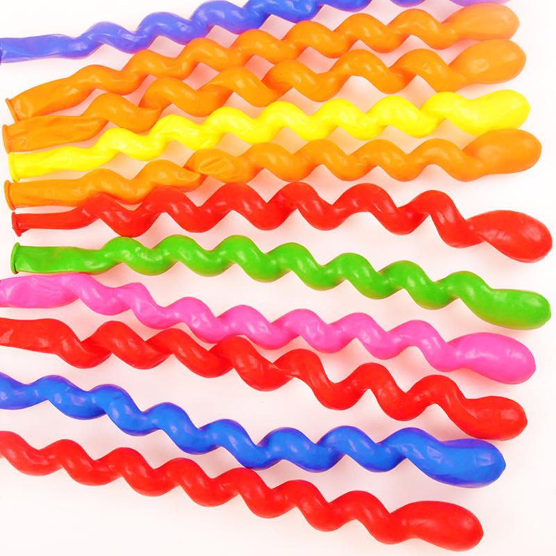 50/100pcs Balloon Long Strip Spiral Style Color Latex Gathering Party Birthday Wedding Decoration Balloon Design Inflator TMZ