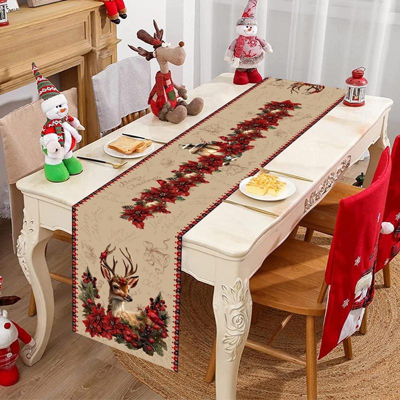 Christmas Ball Table Runner Merry Christmas Decorations For Home 2026 Cristmas Table Cover Navidad Noel Gift New Year Tablecloth