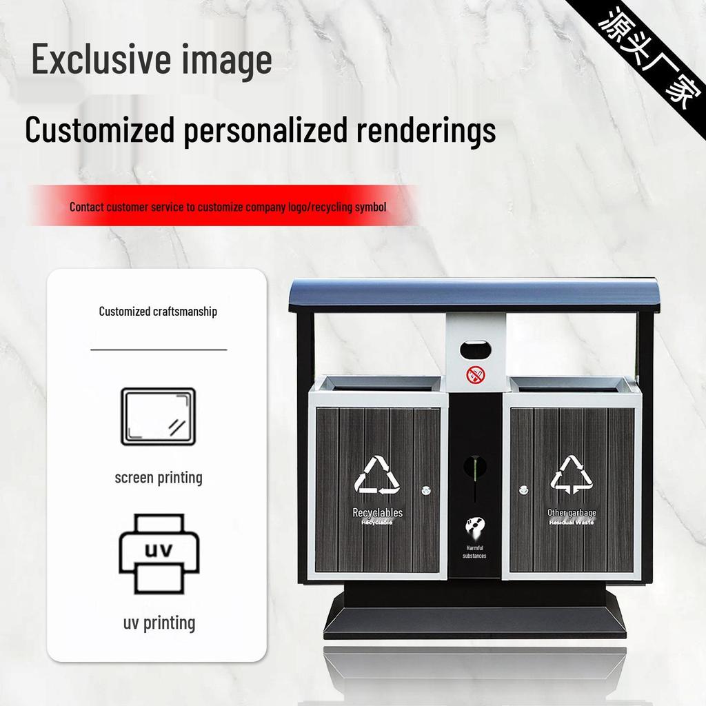 High-End Stainless Steel Outdoor Trash Can for Villas and Communities