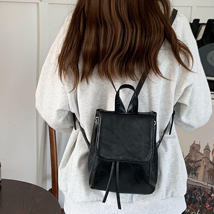 Small Retro Brown Backpack Women's Spring and Summer Simple Literary All-in-one Shoulder Bag