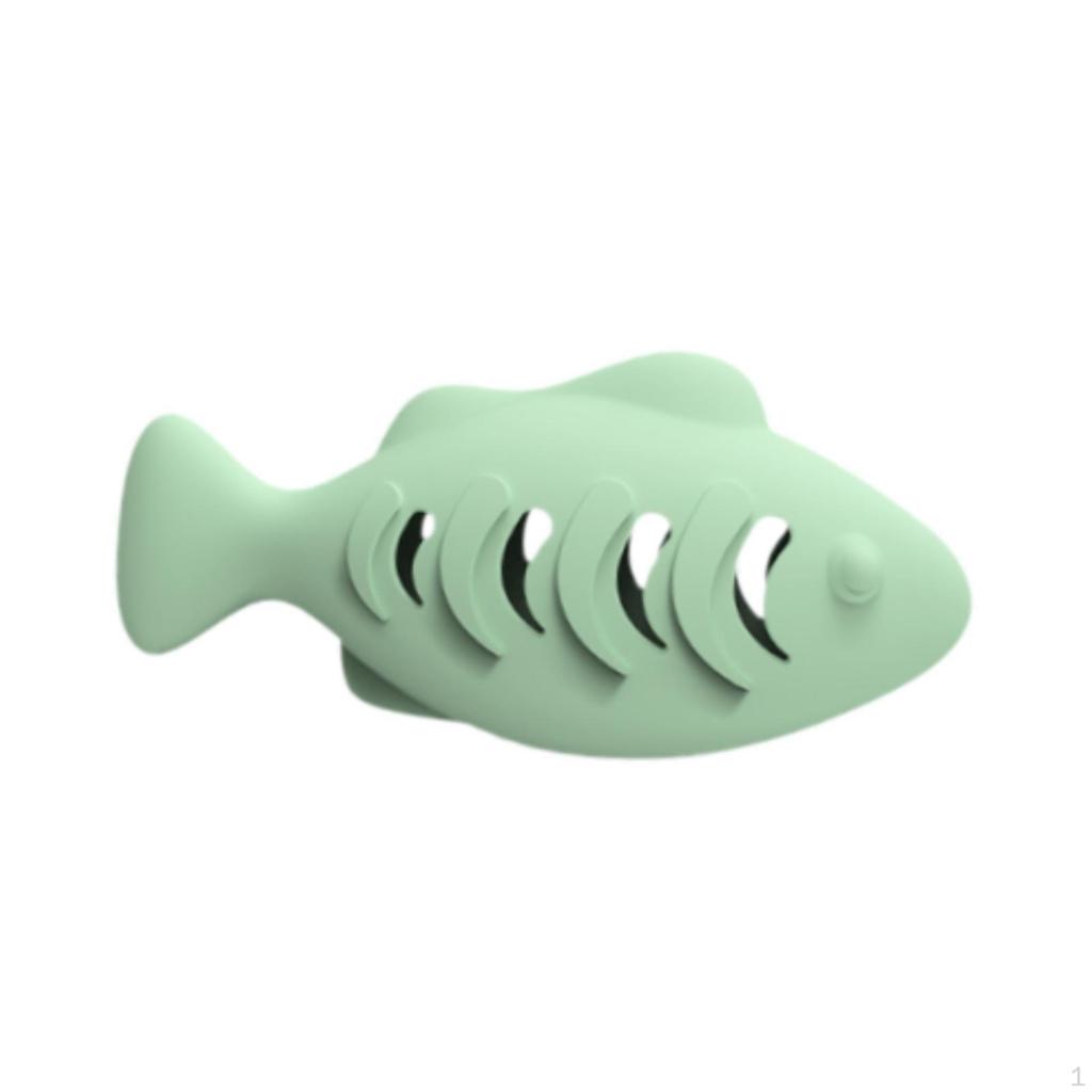 Cat Toy Food Dispenser Feeder, Fish Shape Toys, Grade Silicone Kicker Toys for Kittens Self