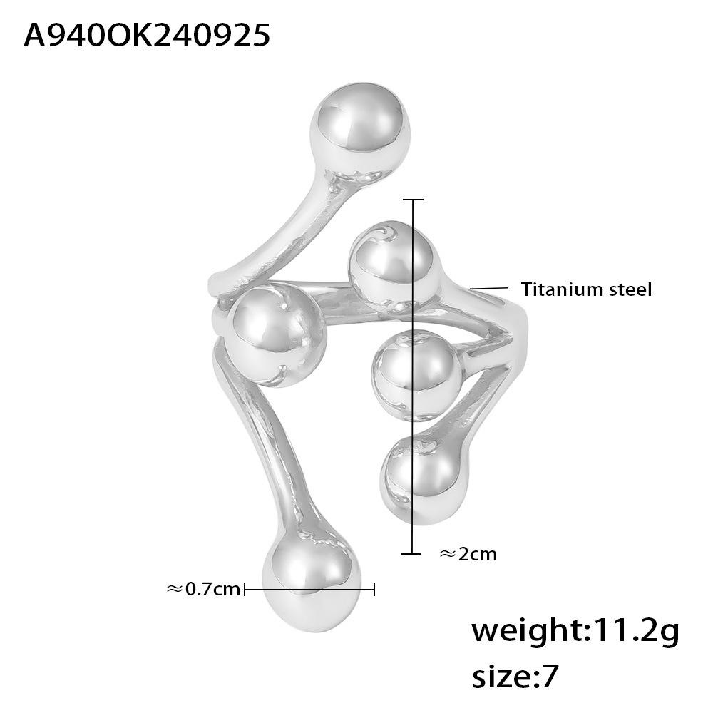 

Креативное кольцо из титановой стали с покрытием из золота 18 карат и сферическим дизайном Size 7