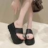 8CM Women Casual Wedge Beach Slippers New Summer Non Slip Platform Sandals Woman Open Toe Comfortable Female Clip Toe Flip Flops