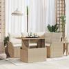vidaXL Garden Sofa Set 5 Pcs. Beige Poly Rattan