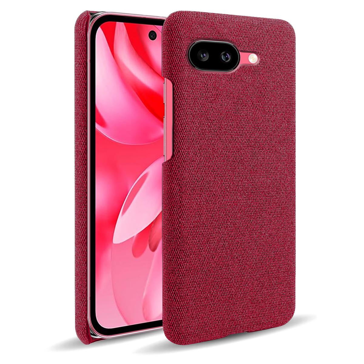 

For Google Pixel 9a Phone Case Cloth Texture Anti-Scratch Protective PC Back Cover Red