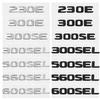 3D ABS Zadní kufr auta Písmenný znak Číslo karoserie Znak Samolepka pro Mercedes Benz 230E 300E 300SEL 300SE 500SEL 560SEL 600SEL