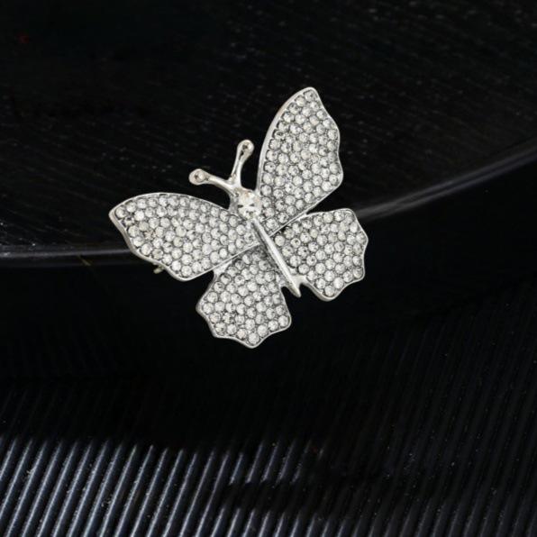 Korean High-End Rhinestone Butterfly Brooch - Trendy Fashion Accessory for Shirts and Suits
