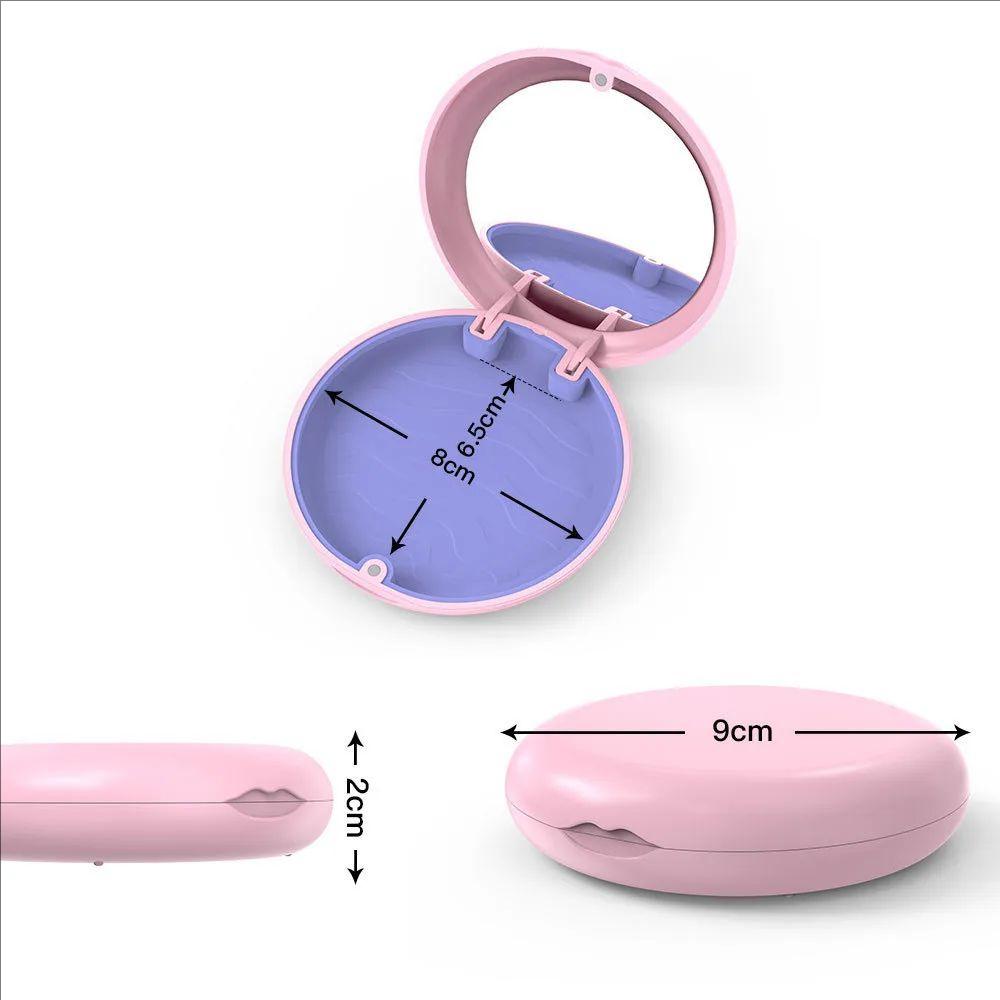 1 Pcs Dental Denture Storage Box with Mirror Oral Care Portable Boxs