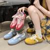 Summer New German Training Shoes Women's Flat-bottomed Lace-up Color Matching Single Shoes Women's Fashion Round Head Sports Flat Baseplate Shoes