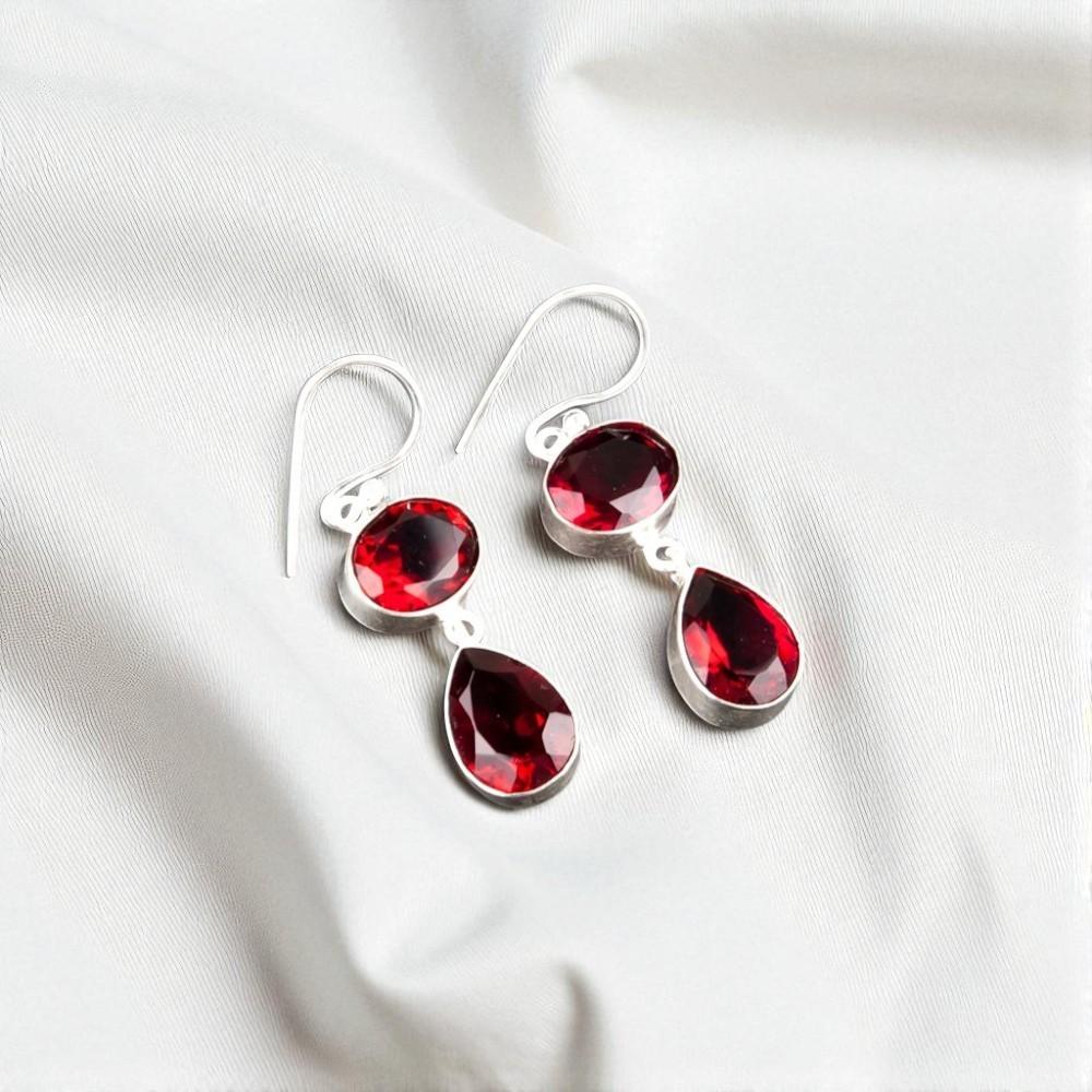 Selten Rosa Rubellit Edelstein 925 Sterling Silber Schmuck Handgefertigte Ohrringe 1,88" EE-73-13