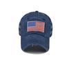 Pure Cotton Washed Hole Five-pointed Star National Flag Baseball Cap Ponytail Hat Foreign Trade European and American Tide Curved Brim Cap