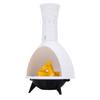 Xmas Fireplace White Resin Fireplace Tabletop Ornament with Energy Saving LED Lights for Holiday Decoration