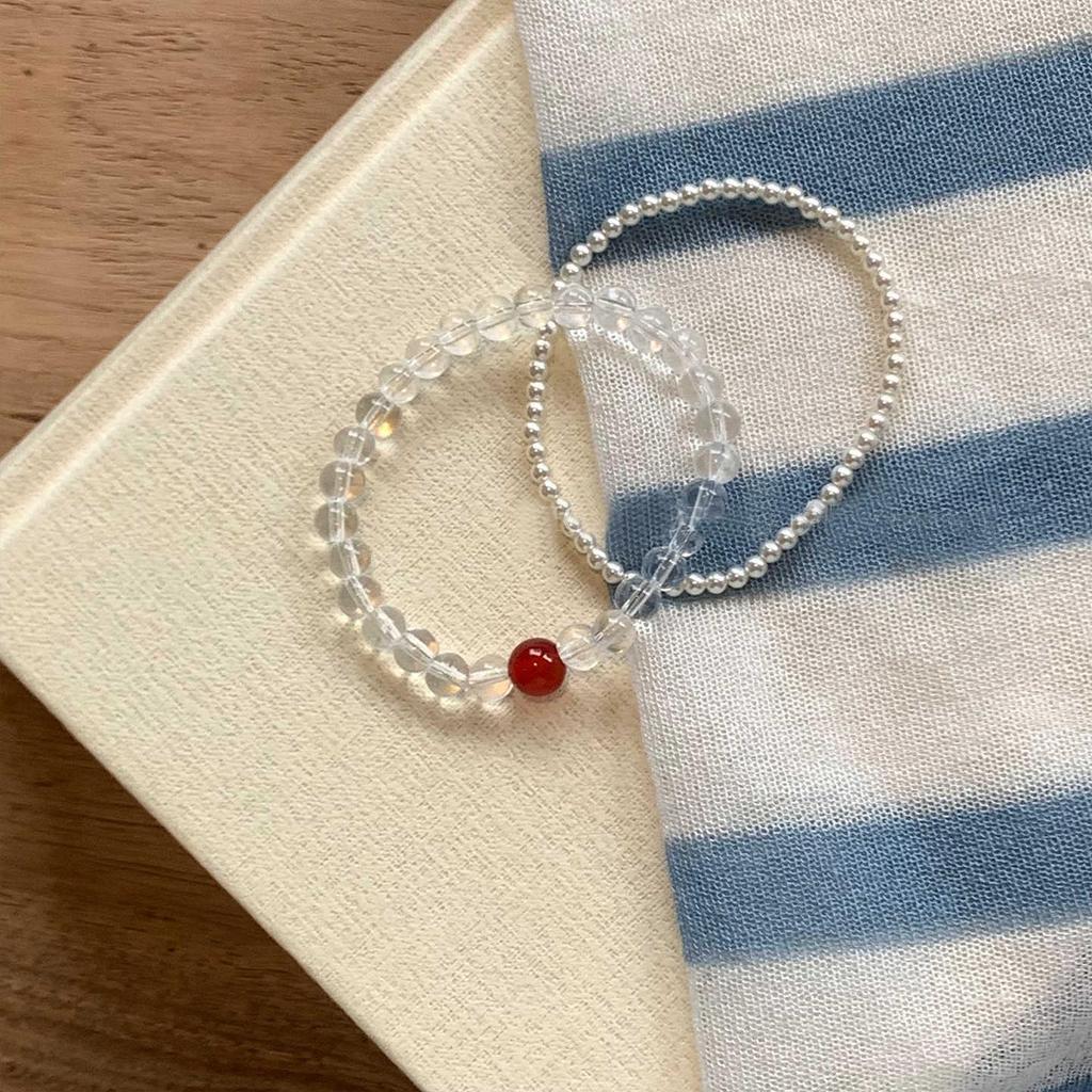 Handmade Beaded Bracelet: Versatile Elegant Retro Persian Design in Transparent White