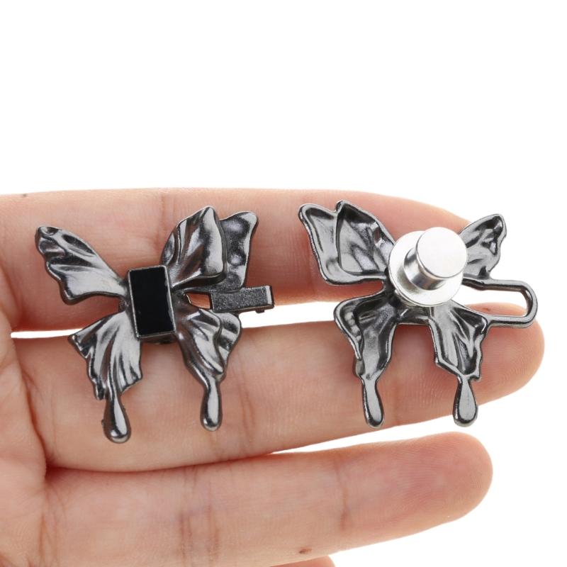 2pcs Nail-free Waist Buckle Butterfly Waist Closing Artifact Adjustable Snap Button Detachable Clothing Pant Jean Sewing