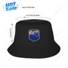 Cook Islands Flag Shield Bucket Hats Print Cool Fans Sun Shade Simple Classic Outdoor Summer Fisherman Caps Fishing Cap