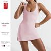 Foreign Trade European and American New Yoga Jumpsuit Running Yoga Backless Anti-exposure Bottoming Quick-Drying Sports Tennis Skirts