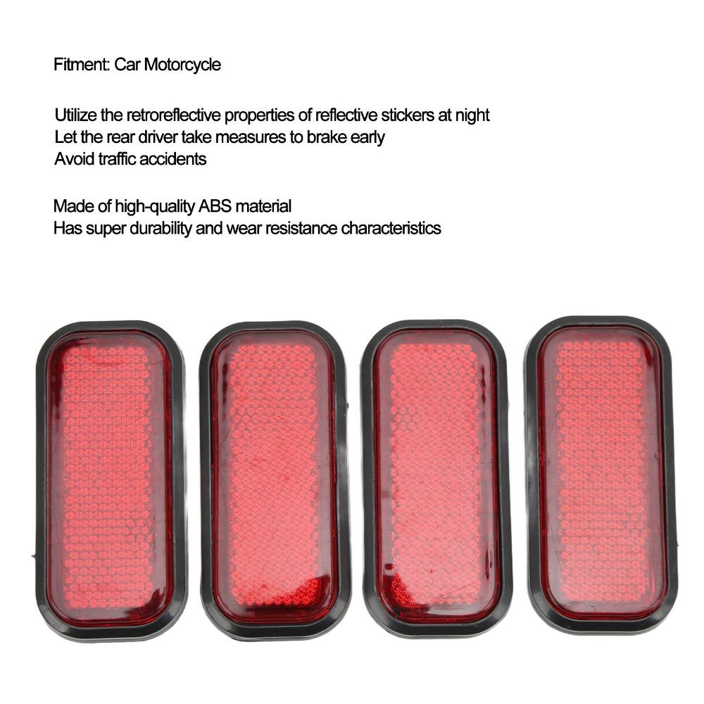 4PCS ABS Safety Reflector Durable Reflective Decal for Trailer Reflective Decoration