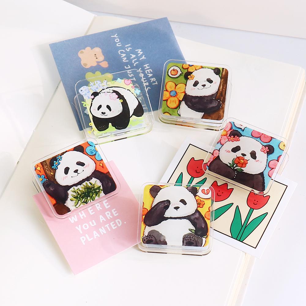 5Pcs/set panda Clip Acrylic Cute Page Holder Paper Clips Binder Clip Clamp File Index Photo Stationery Storage Office School