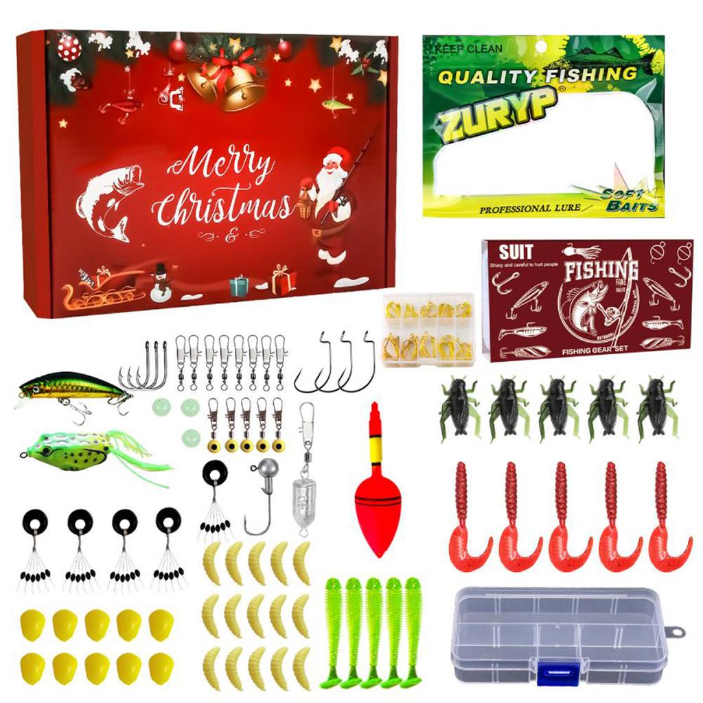 Christmas Countdown Calendar Fishing Lure Advent Calendar for Fisher Men Teen Boys 2025 Xmas Surprise Gift