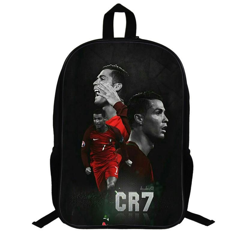 Cristiano Ronaldo Motiv Rucksack Schulkinder 17 Zoll Oxford-Gewebe Doppeltes Träger-Tasche Mit Atmungsaktiven Gepolsterten Trägern