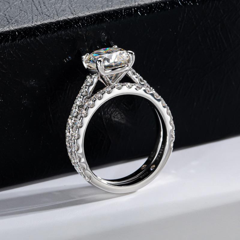 Bague Ringen Inel de lux Moissanite Culoare D 3.0 Ct Bijuterii pentru femei din argint 925 cu design cu patru gheare Seturi de mireasă pentru nuntă