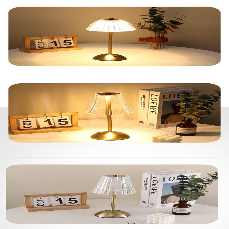 Rechargeable Desk Lamp With LED Aesthetic Design And 3 Color Light Modes For Bedrooms