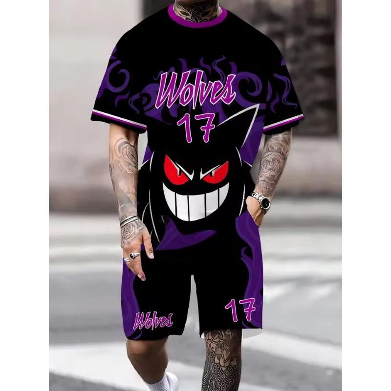 2025 Summer New 3D Printed Men's Set Short Sleeve Shorts Outdoor Clothing Comfortable, Soft, Breathable