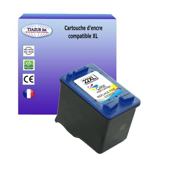 Cartouche compatible avec HP PhotoSmart 1402 AiO, 1410 AiO, 1415 AiO, 1417 AiO, Fax 1250, 3180 remplace HP n°22 XL - Couleur