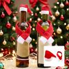 Christmas Bottle Dress Up Set 12PCS Scarf Hat Decorations Washable Nonwoven Fabric For Home Office Holiday Celebration