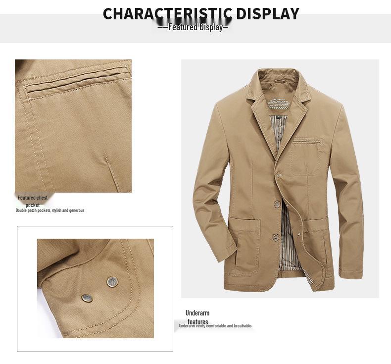 Blazer da uomo in cotone taglie forti, stile primavera/autunno, giacca da abito casual 817#