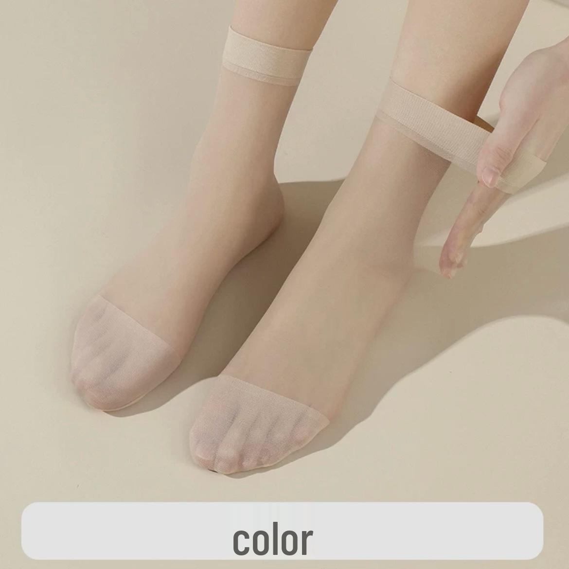 

Women s Crystal Mid-Calf Stockings: Thin, Black or Nude, Anti-Snagging for Spring/Summer One size тілесний