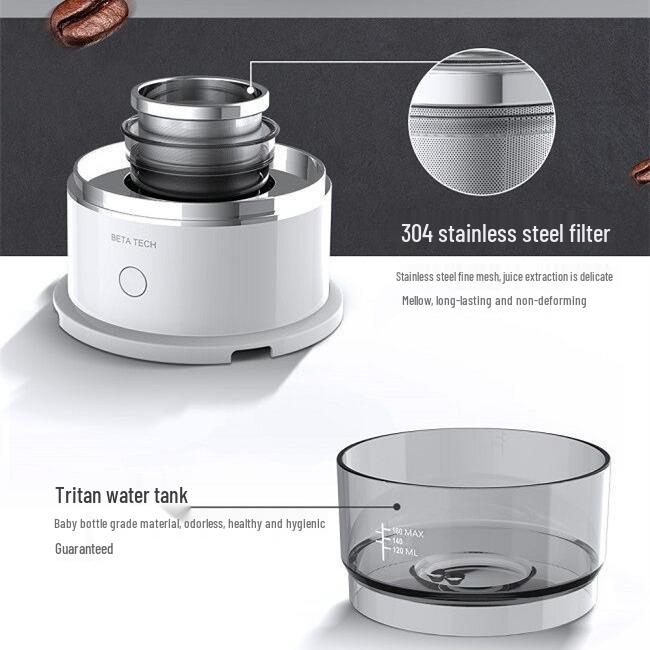 Fully Automatic Italian Mini Coffee Grinder & Drip Brewer with Cup