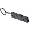 Outdoor Survival Pfeife mit Schlüsselanhänger Edelstahl Doppelrohre Sicherheitspfeife Schwarz