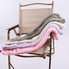 Women Furry Thigh High Slipper Socks Solid Color Cable Pattern Fleece Fuzzy Over Knee Stockings Winter Warm Leg Warmers