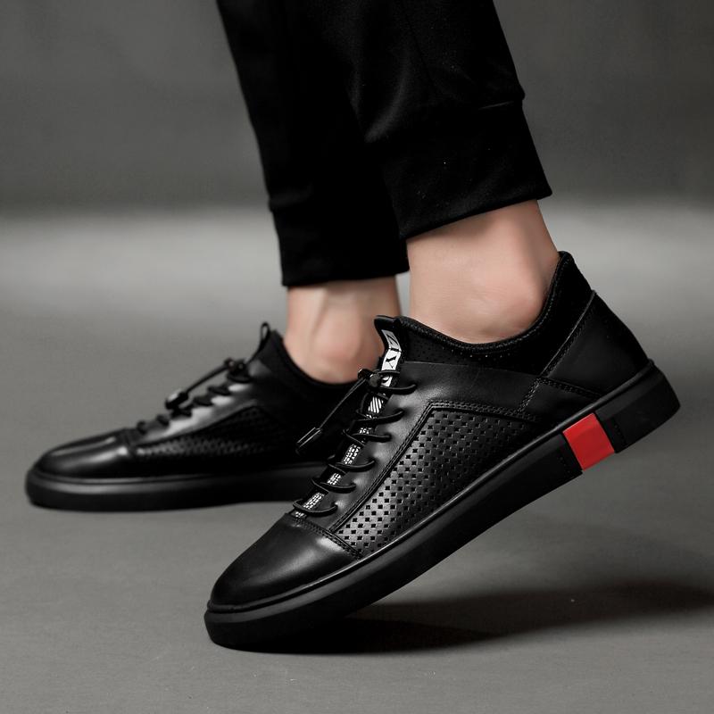 Fashion men genuine leather oxfords shoes luxury italian style male footwear shoes for men Breathable Flat Lace-Up Shoes big size