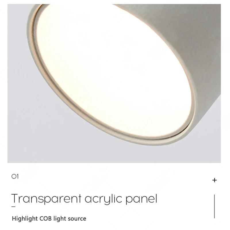Modern Adjustable Rotaion Wall Light Minimalist Spotlight 7W LED Chandelier Reading Lights for Bedroom Hotel Night Book Lamp