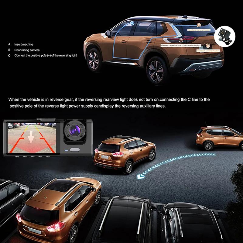3 Camera Dash Cam for Cars 2Inch WIFI Vehicle Recorder Car DVR Rear View Camera for Vehicle 1080P Night Vision Car Assecories