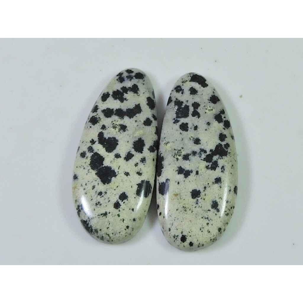 24.15Cts. Natural Dalmation Jasper (12mm X 24mm each) Cabochon Match Pair SK-2518