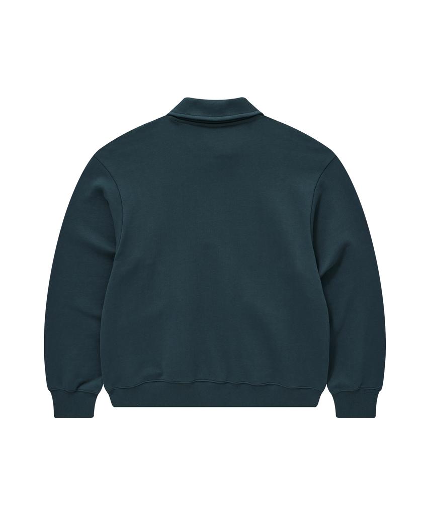 COVERNAT Collared Half-Zip Sweatshirt Dark Blue