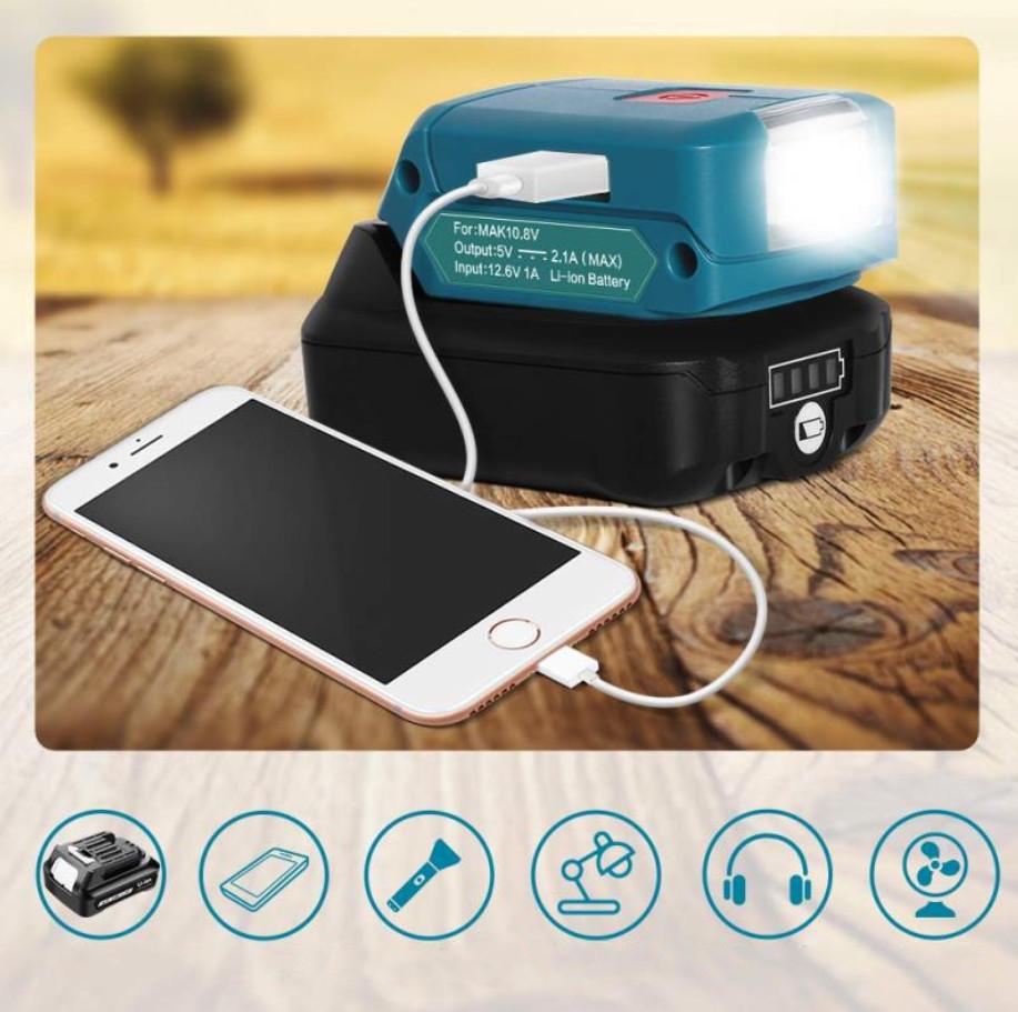 BL1021B Charger Working Lamp ML103 Portable LED Light Rechargeable Flashlight for Makita MT1015 12V 10.8V Li-ion Battery BL1041