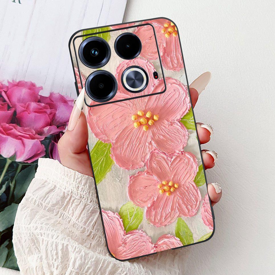 For Cover Infinix Note 40 40x 40Pro Plus Note40 Pro+ Phone Case Colorful Flower Butterfly Lxuru Women Fashion Soft Siliocne Etui