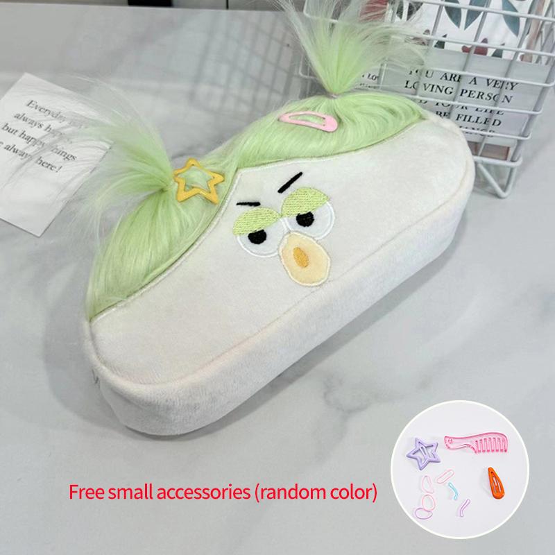 Kawaii Plush Pen Pouch Large Capacity Pencil Case Funny Stationery Storage Bags Cosmetic Pouch Packing Supplies Student Gifts