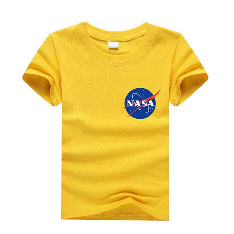 Prémiové kvalitní tričko NASA vesmírný astronaut pro chlapce a dívky dětské s kulatým výstřihem a krátkým rukávem
