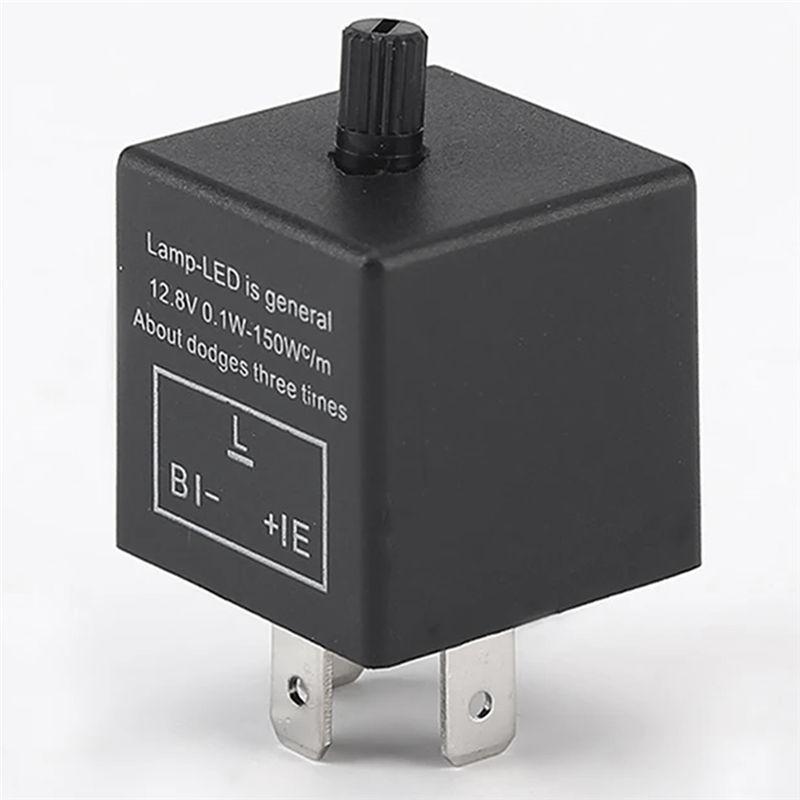 1 PCS Universal 12V 3 Pin CF14 Motorcycle LED Flasher Blinker Relay Black Automobile Turn Signal Light Relay Motorcycle Switch