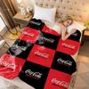 Kniedecke Decken für den Winter Mikrofaser Übergröße Baby Leichtgewicht Flanell Fleece Bett Sofa Dekoration Coca-Cola Logo