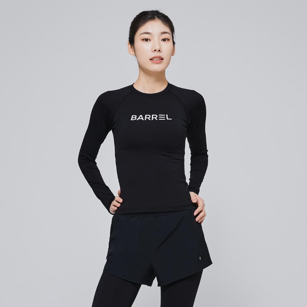 BARREL Women'S Essential Standard Fit Rash Guard Black (B3Swwrg001Blk)