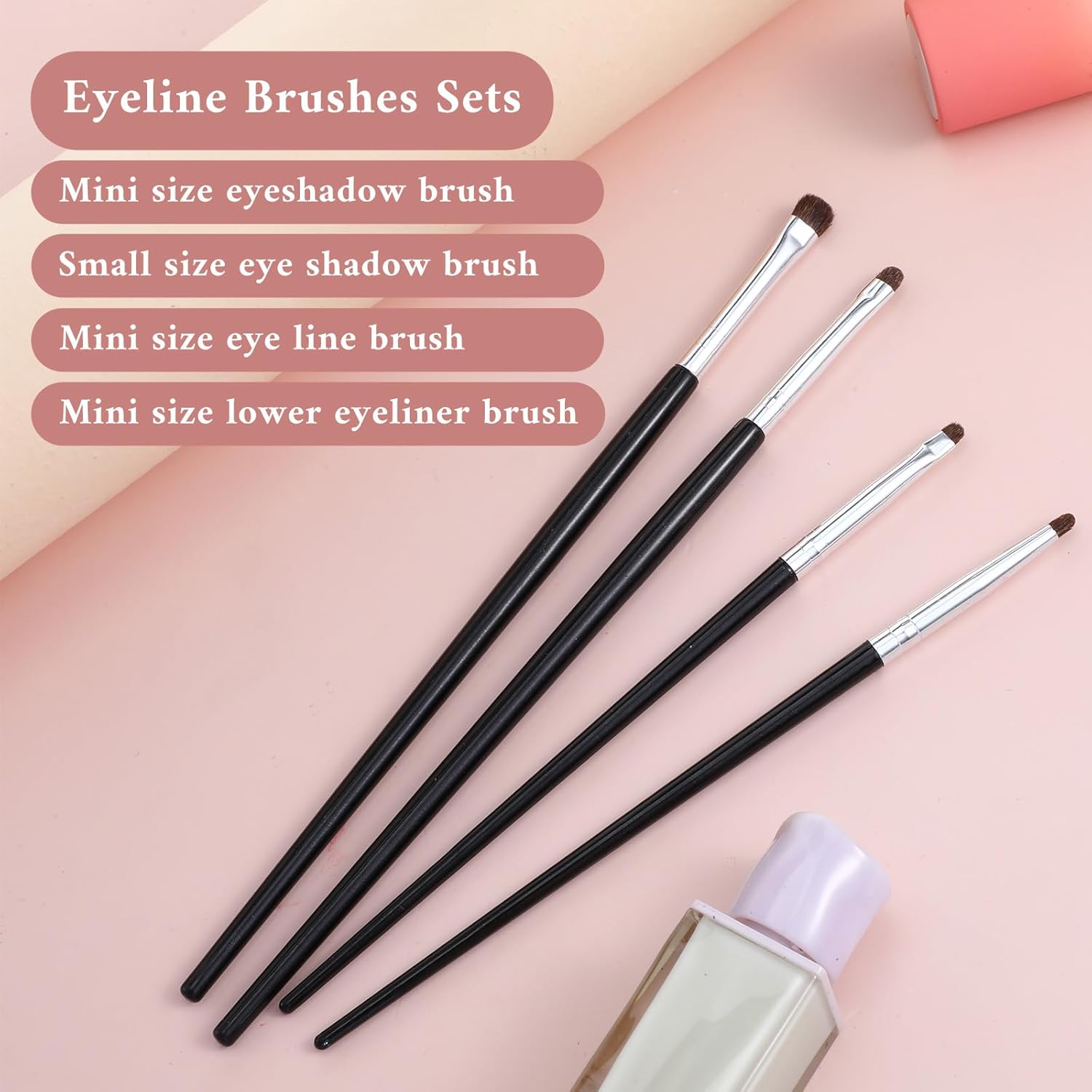 8PCS Eye Makeup Brush Sets, Mini Smudge Brush for Eyeliner Small Eyeshadow Brushs Set Small Makeup Brushes Soft Eyeshadow Eyeliner Brushes for Powder