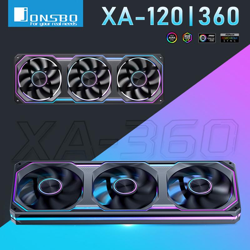 Jonsbo XA-120 XA-360BR PC Chassis Fan Three Sided Mirror ARGB Sync CPU Cooling Fan 120mm PWM AIO Quiet Case Fan PC Gaming Fans XA-120B