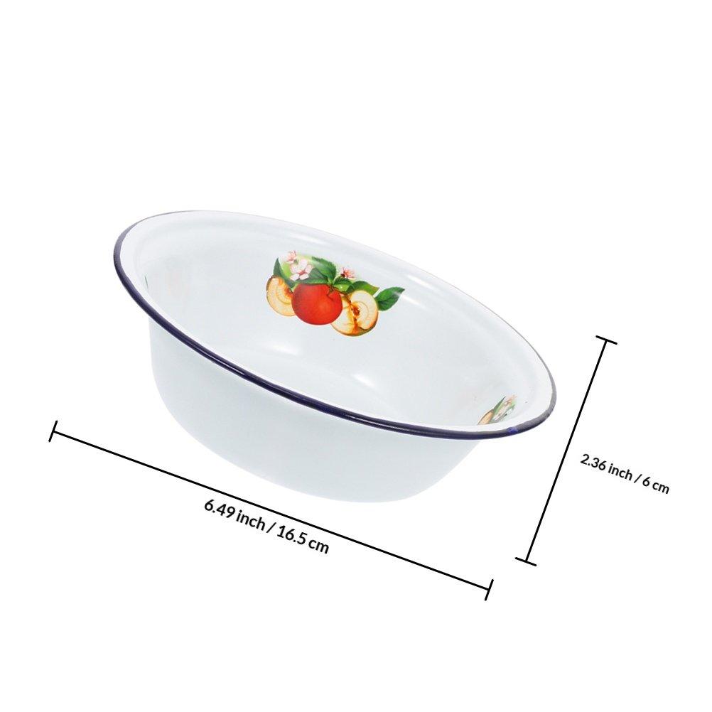 Enamel Soup Basin Thickened Retro Design Multipurpose Household Washbasin for Celebrations Kitchens Dining Rooms Easy Clean белый